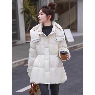 2025冬加肥加大码羽绒服女90白鸭绒胖mm200斤中长款收腰显瘦外套