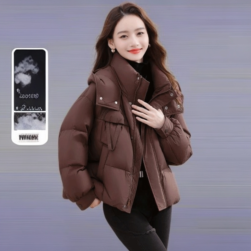 面包服羽绒服女短款2025冬新款小个子高端洋气加厚保暖白鸭绒外套