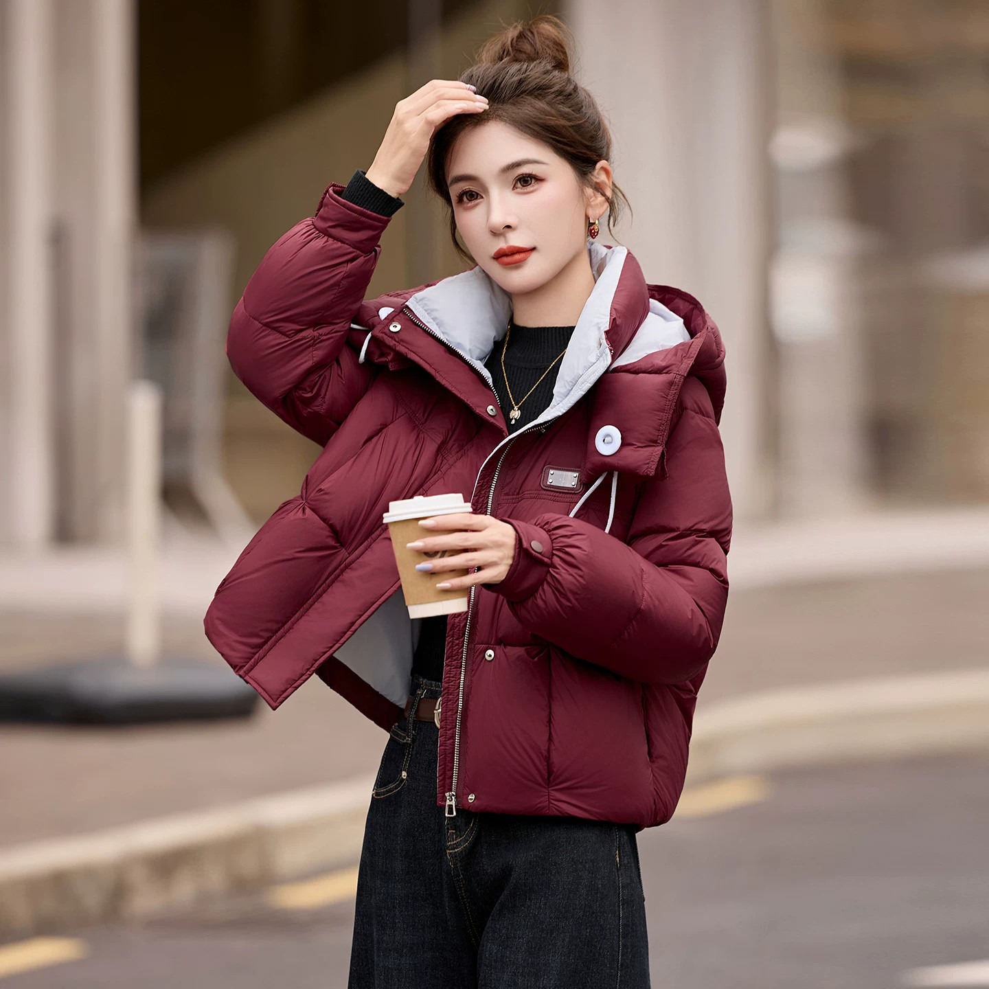 爆款羽绒服女士短款冬装加厚外套