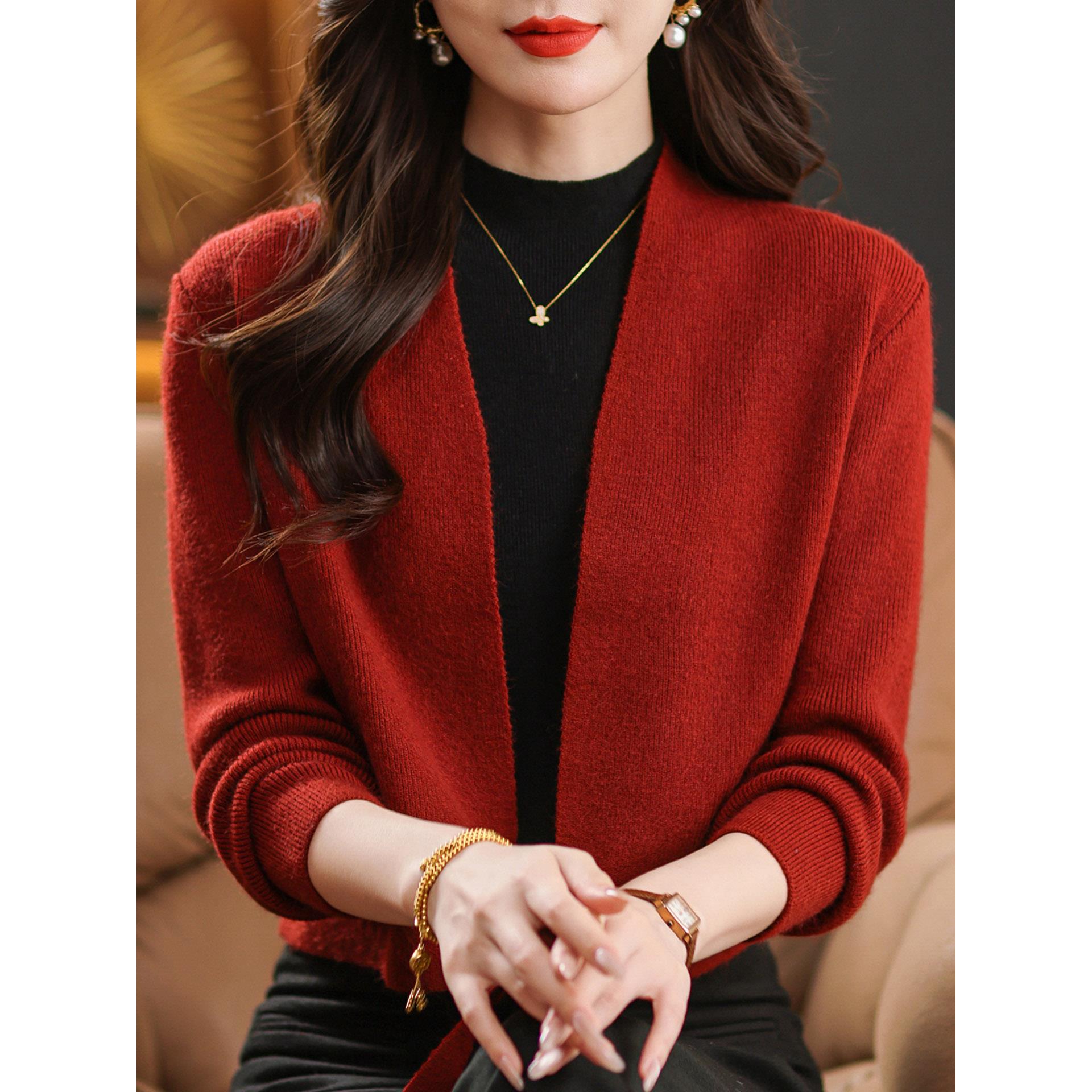 短款毛衣开衫外套女春秋新款针织