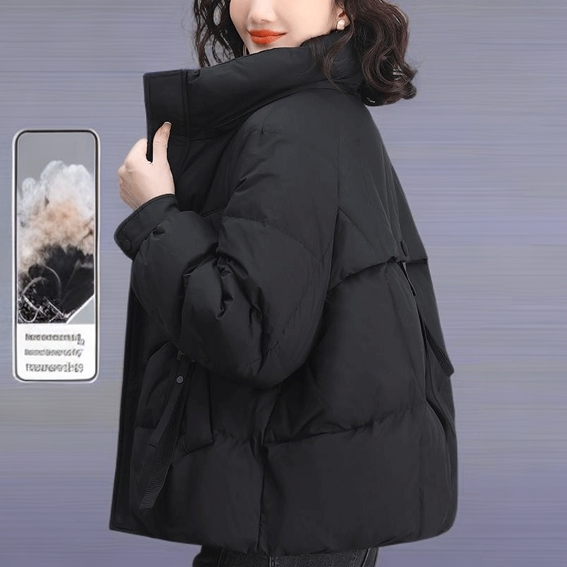 羽绒服女款2025新款冬季流行风格时尚中年妈妈短款保暖白鸭绒外套