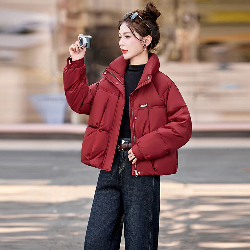 小款羽绒服女短款面包服冬白鸭绒
