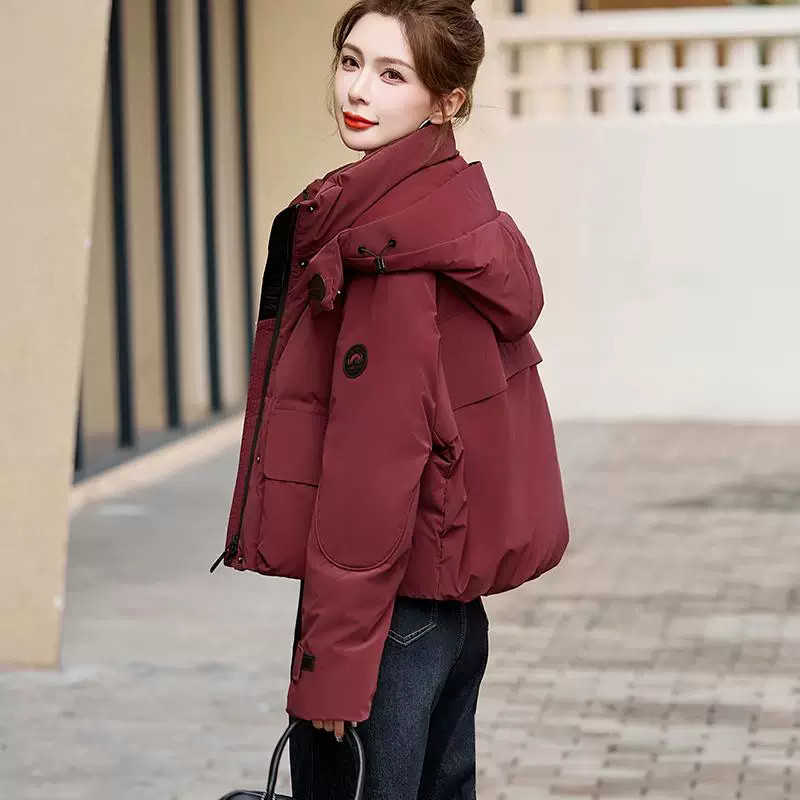 连帽短款羽绒服女冬季小个子外套