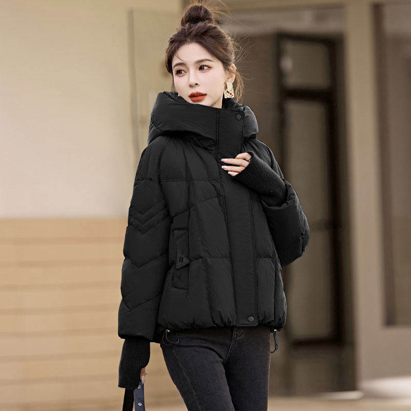 超好看短款羽绒服女冬连帽厚外套