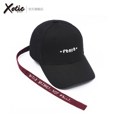 XOTIC官方长飘带PEACE鸭舌帽秋冬防晒刺绣户外小众棒球帽遮阳通勤