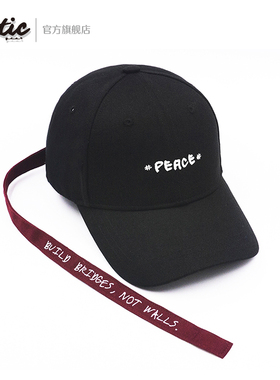 XOTIC官方长飘带PEACE鸭舌帽秋冬防晒刺绣户外小众棒球帽遮阳通勤
