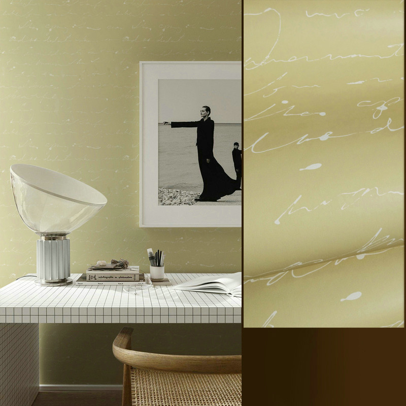 包邮字母美式北欧儿童房卧室书房纯纸墙纸