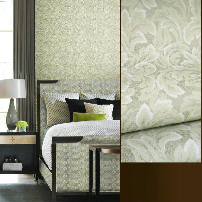 绿叶美式复古欧式法式客厅卧室背景墙壁纸墙纸WQ美国进口尾货纯纸