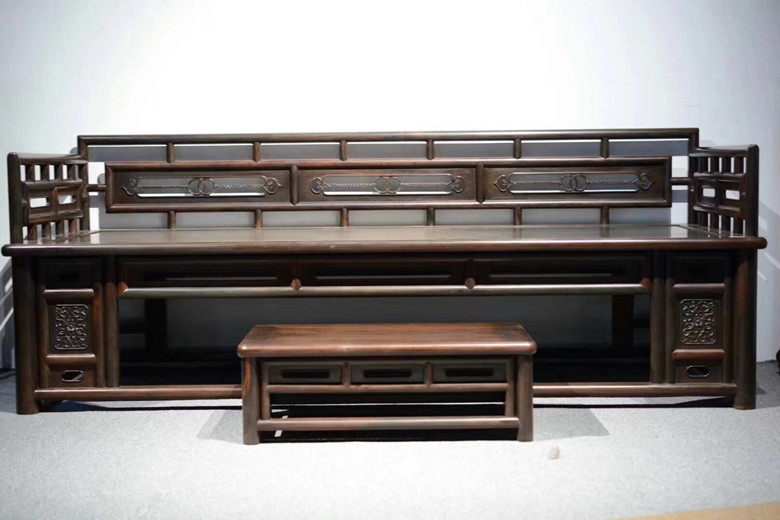 天香倾城 王世襄款老挝大红酸枝罗汉床交趾黄檀休闲卧榻书房家具