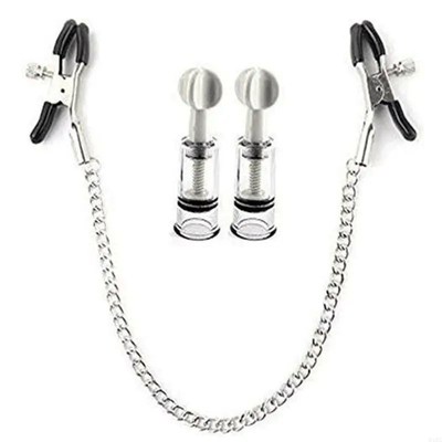 Nipple Clamps with Metal Chain and Nipple Sucker Sucker