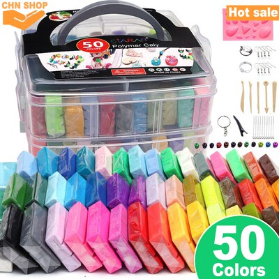 Polymer Clay 50 Colors Modeling Clay for Kids DIY Kits Gift