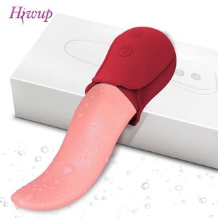 10 Speeds Realistic Licking Tongue Rose Vibrators for Women