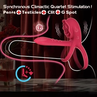 Deluxe Rose Vibrating Cock Ring Penis Sleeve G-spot Clitoral