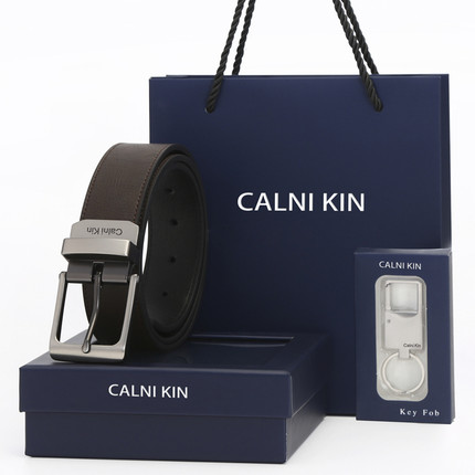 CalniKin皮带男潮流真牛皮牛仔裤轻奢针扣休闲商务潮腰带高档裤带