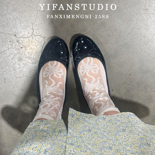 树莓贝贝同款苏轼茄子鞋坡跟法式玛丽珍小皮鞋漆皮浅口单鞋女通勤