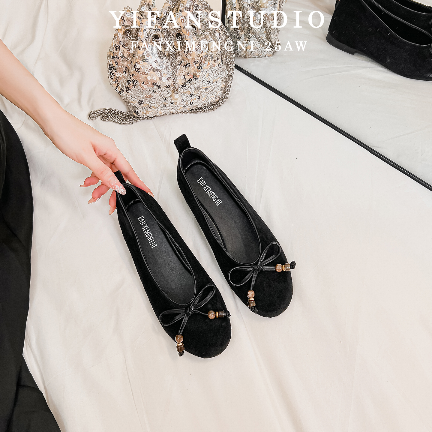 羊皮版~法式黑色单鞋女2025年新款秋季内增高复古浅口玛丽珍女鞋