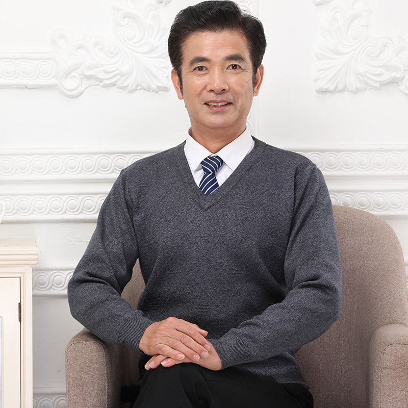 中老年低领打底保暖套头毛衣