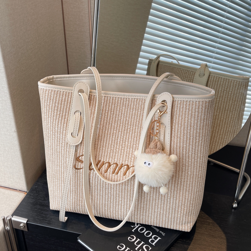 高级感大容量编织托特包