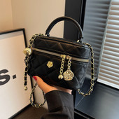 菱格链条包高级感洋气斜挎包爆款 手提小包包女2025新款 时尚 小圆包