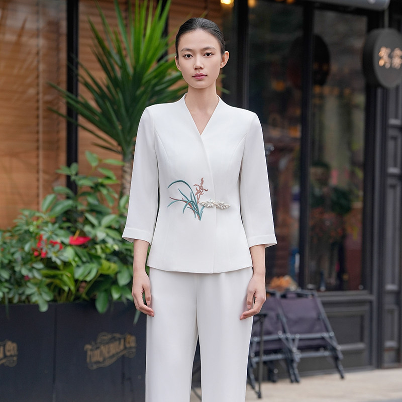 黎姿LAIPOSE夏新款正品专柜时尚高腰显瘦阔腿裤套装女