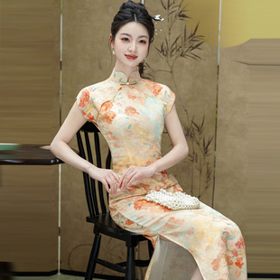 绝美提花旗袍长款高个子到脚踝2026新款夏季年轻款女改良式中国风