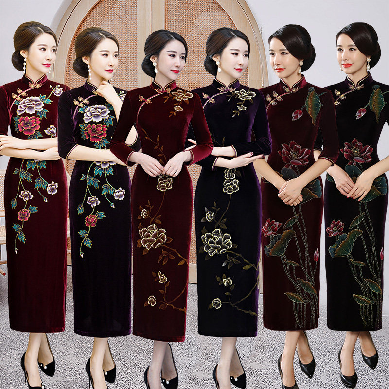 加厚晚礼服国潮洋气旗袍2025秋季