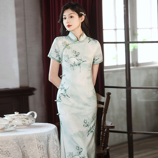 新中式醋酸改良旗袍2025夏季新款年轻款少女高端气质优雅日常可穿