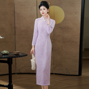新中式国风旗袍2026春秋季新款年轻款日常可穿优雅气质长袖连衣裙