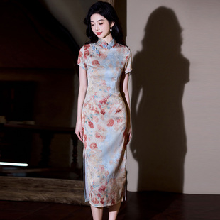 新中式醋酸竹风锦提花无袖旗袍夏2026新款改良年轻款少女日常可穿