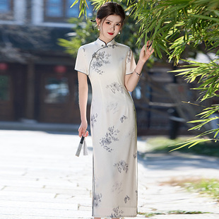 南城旧事文艺旗袍长款短袖2025夏季新款年轻款女高级感新中式日常