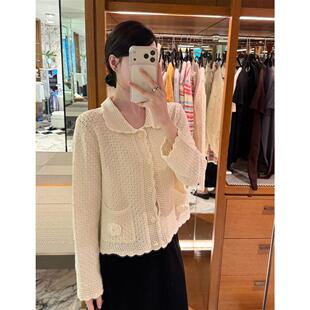 Zwinnie/詹维尼【白山茶钩花开衫】60%棉娃娃领针织开衫WFN202606