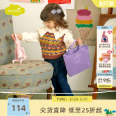 moimoln小云朵童装 宝宝洋气针织背心婴儿马甲 秋冬女童针织衫