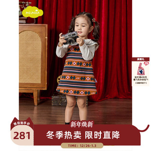 公主裙洋气裙子上衣 女童连衣裙套装 moimoln小云朵童装 冬季