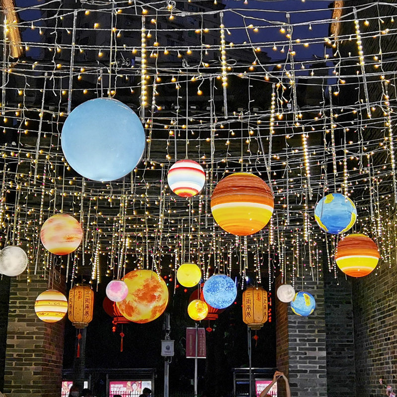 星球灯月球吊灯星空行星商场大厅幼儿园游乐场餐厅吧台艺术圆球形