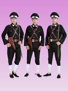 民国警察二狗子演出服特务衣服巡捕房伪军制服负黄协军表演服