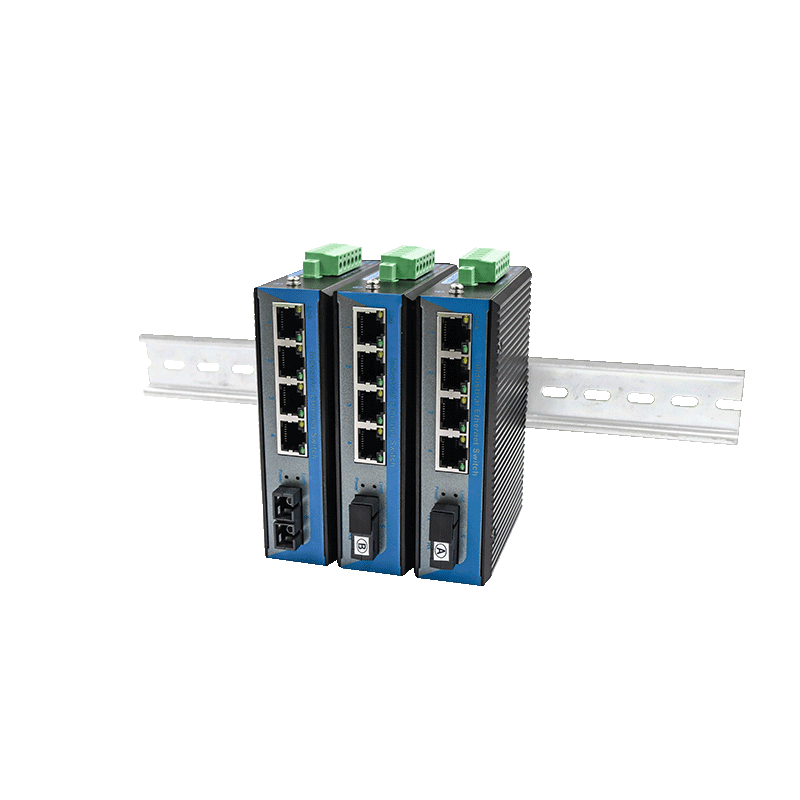 aopre工业级光纤收发器1光4电poe