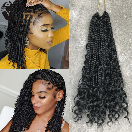 非洲黑人脏辫三股辫钩针接发Goddess faux locs box crochet hair