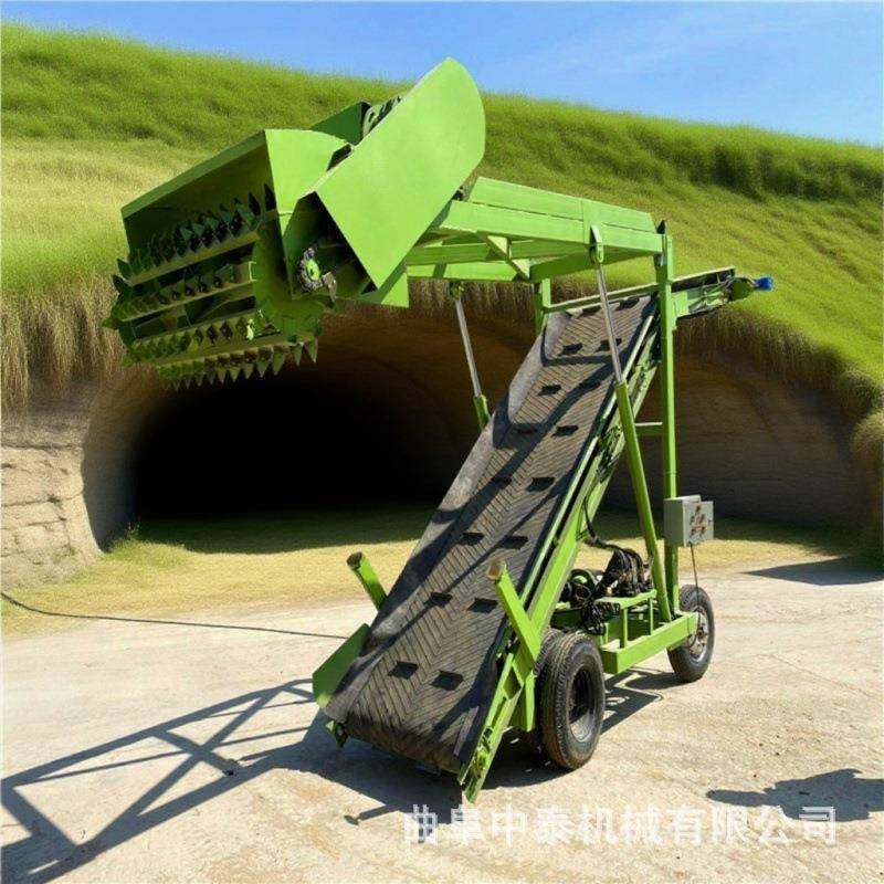 青储取料机牧场用自动升降扒草机牧草池自走式铲收草料扒草机