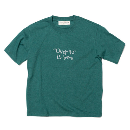 nothing.cn/螺纹圆领/落肩宽松全棉短袖T恤/休闲/over 40/a