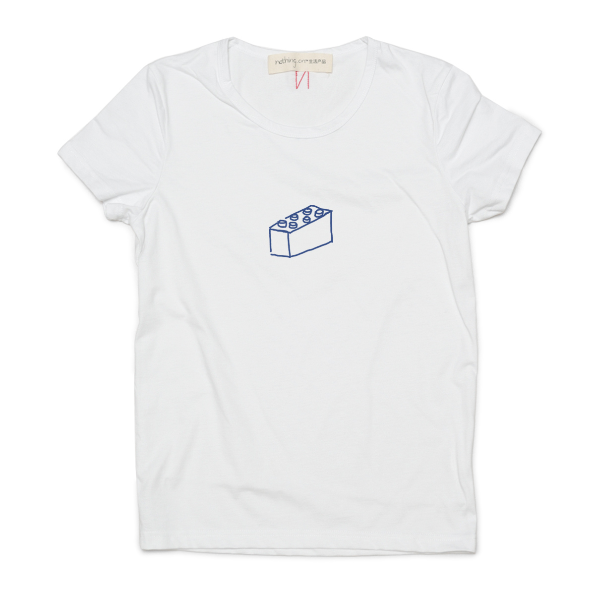 nothing.cn生活产品*lego is here*全棉女款短袖T恤\靛蓝\天青-b