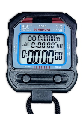 PC90 60道记忆多功能秒表裁判健身运动田径计时器比赛棋钟专业表