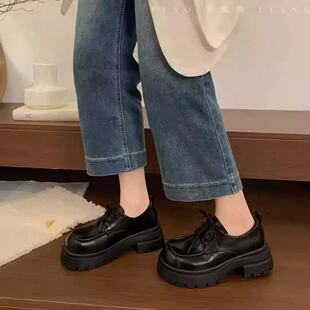 厚底单鞋 2026新款 软底百搭系带乐福 667708