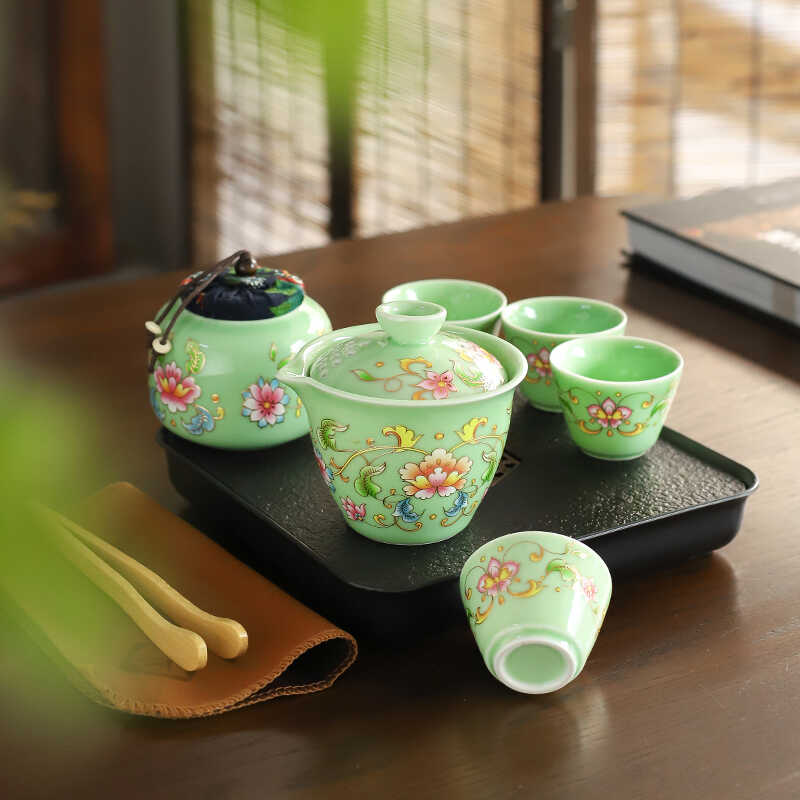 家用白瓷简约旅行茶具套装快客杯