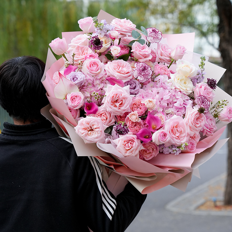 巨型超大绣球花束玫瑰花生日鲜花速递同城北京上海花店配送花