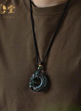 和田玉平安扣吊坠男女锁骨链礼物