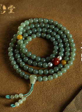 天然和田玉朱砂蜜蜡素圈手链