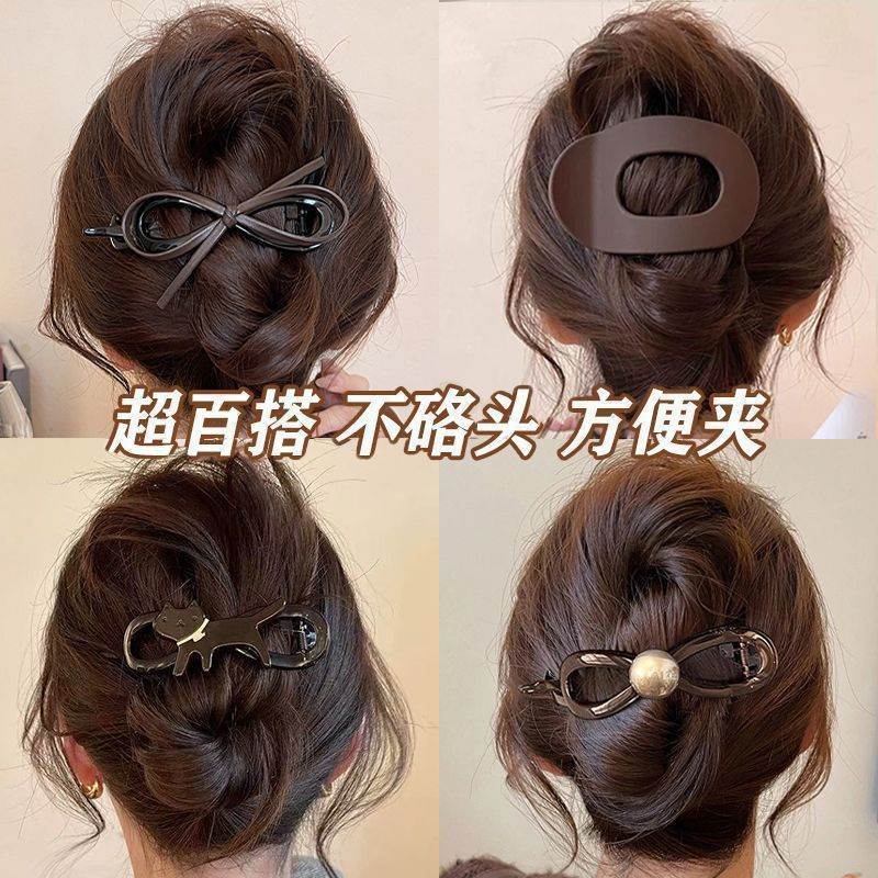 简约磨砂鸭嘴夹大号后脑勺盘发抓夹女2025新款发夹高级感扭扭夹子