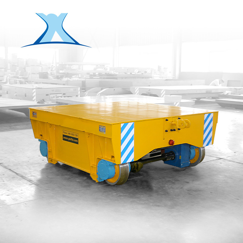 百特智能卷电缆电动平板车 模具轨道车重型平板石材运输车