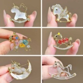 闪钻小马胸针精致百搭小众独特设计感气质高颜值生肖马年新年配饰