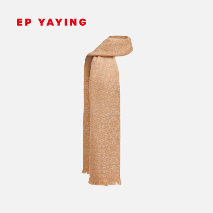 EP雅莹围巾 针织肌理感丝羊绒黔南图腾宽幅围巾 商场同款W402A